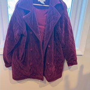 Jones New York Burgundy Teddy Jacket
